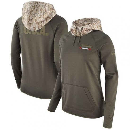 NFL Womens Tampa Bay Buccaneers Nike Olive Salute to Service Performance Pullover Hoodie