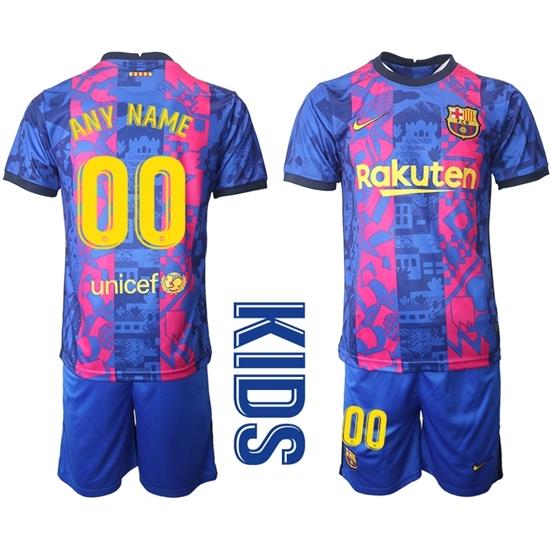 Kids Barcelona Soccer Jerseys 001 Customized