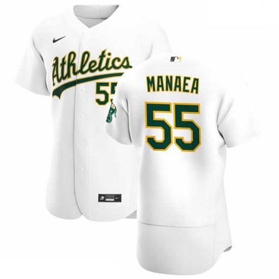 Oakland Athletics 55 Sean Manaea Men Nike White Home 2020 Authentic Player MLB Jersey