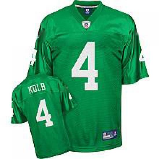 Philadelphia Eagles 1960 4 Kevin Kolb ThroWback Team Color green Jersey 50TH patch