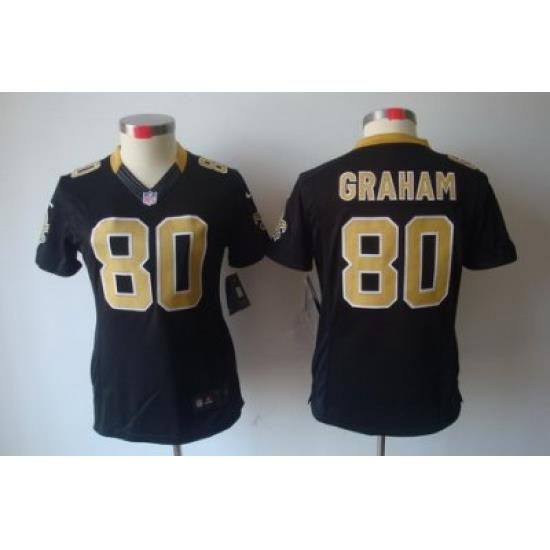 Women Nike NeW Orleans Saints 80# Graham Black[Women's NIKE LIMITED Jersey]