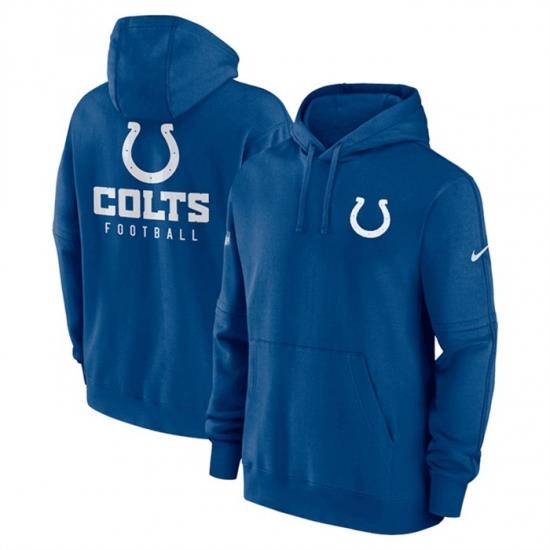 Men Indianapolis Colts Blue Sideline Club Fleece Pullover Hoodie