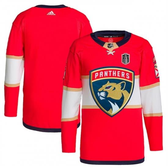 Men Florida Panthers Blank Red 2024 Stanley Cup Final Patch Stitched Jersey
