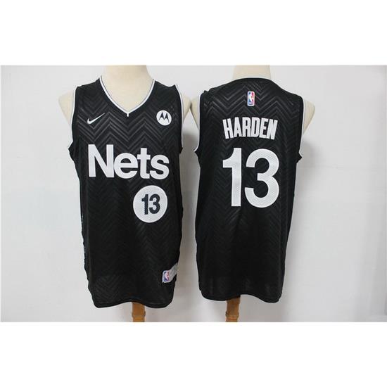 Men Nike Brooklyn Nets James Harden 13 Black NBA New grey playoff bonus jersey