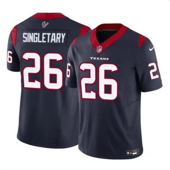Men Houston Texans 26 Devin Singletary Navy 2023 F U S E Vapor Untouchable Stitched Football Jersey