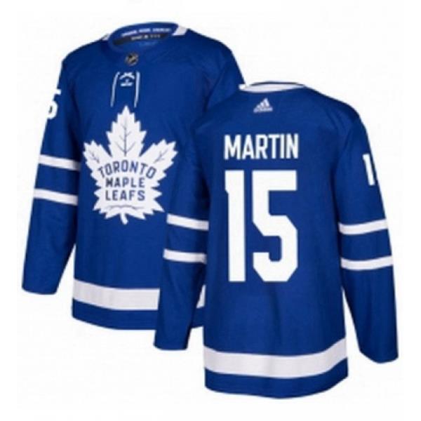 Mens Adidas Toronto Maple Leafs 15 Matt Martin Authentic Royal Blue Home NHL Jersey