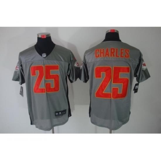 Nike Kansas City Chiefs 25 Jamaal Charles Grey Shadow Elite NFL Jersey