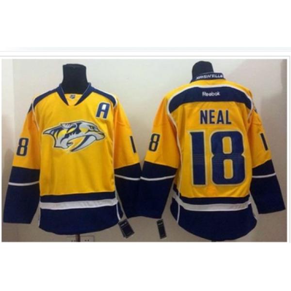 Nashville Predators #18 James Neal Yellow Home Stitched NHL Jersey