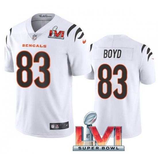 Nike Cincinati Bengals 83 Tyler Boyd White 2022 Super Bowl LVI Vapor Limited Jersey