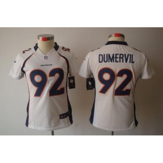 Women Nike Denver Broncos 92# Dumervil White [Women's NIKE LIMITED Jersey]