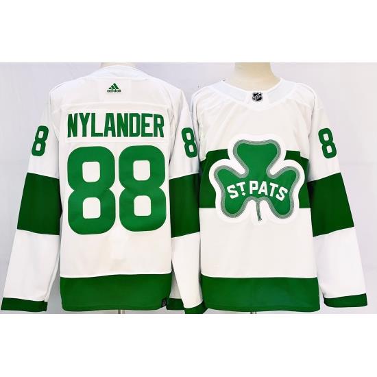 Men's Toronto Maple Leafs #88 William Nylander White St Patricks Authentic Jersey