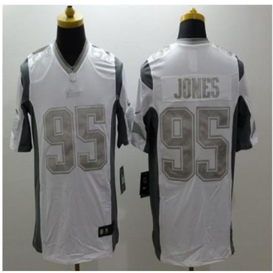 New New England Patriots #95 Chandler Jones White Mens Stitched NFL Limited Platinum Jersey