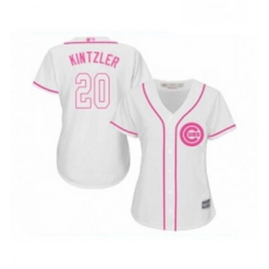 Womens Chicago Cubs 20 Brandon Kintzler Authentic White Fashion Baseball Jersey