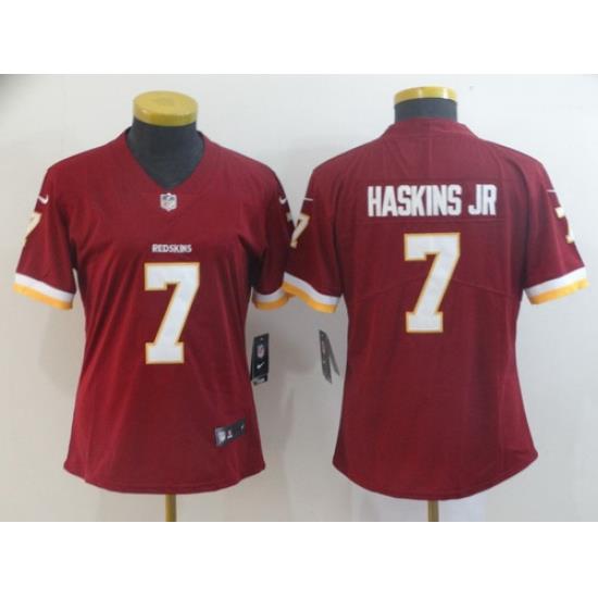 Nike Redskins 7 Dwayne Haskins Jr Burgundy Women Vapor Untouchable Limited Jersey