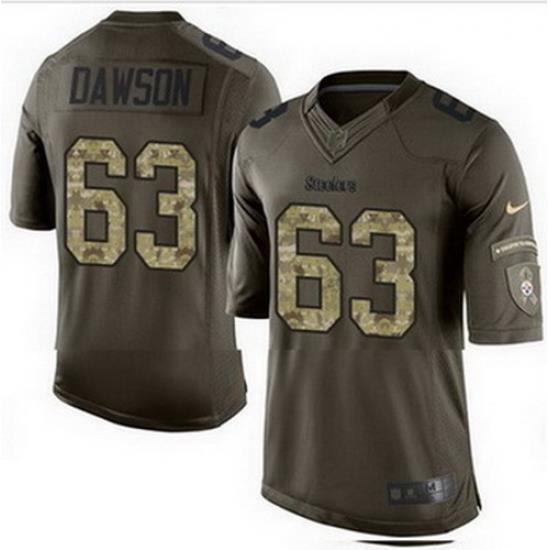 Nike Pittsburgh Steelers #63 Dermontti Dawson Green Mens Stitched NFL Limited Salute to Service Jersey