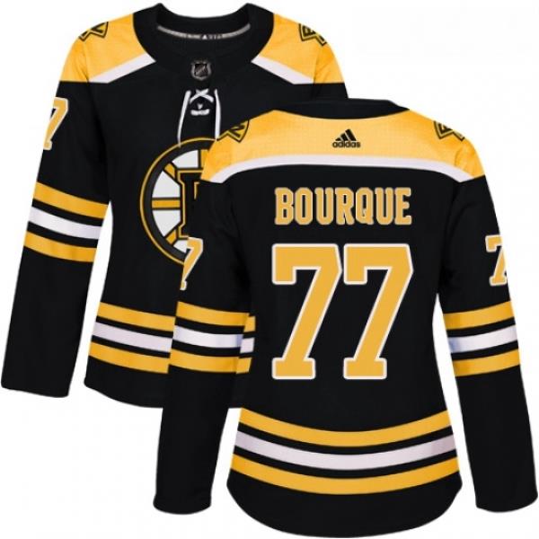 Womens Adidas Boston Bruins 77 Ray Bourque Authentic Black Home NHL Jersey