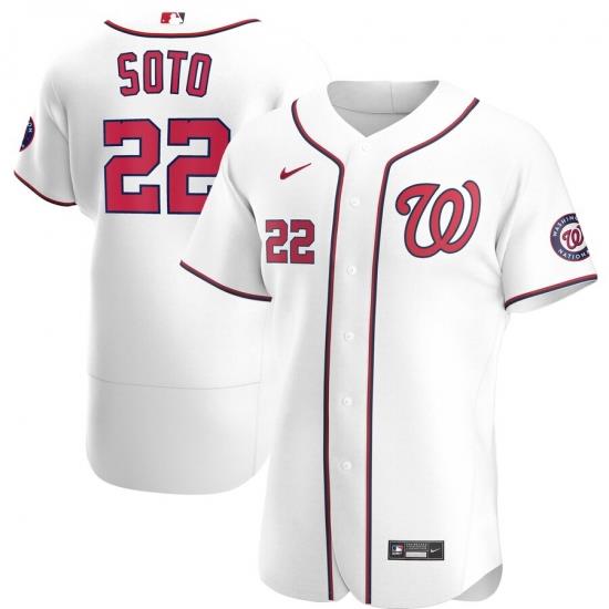 Men Washington Nationals 22 Juan Soto Men Nike White Home 2020 Flex Base Player MLB Jersey