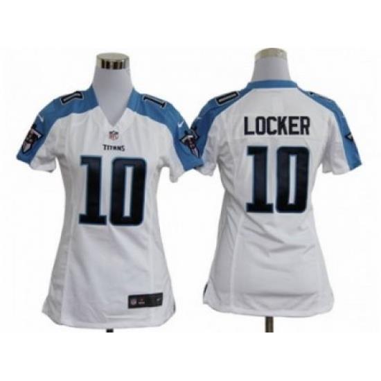 Nike Women NFL Tennessee Titans #10 Jake Locker white Jerseys