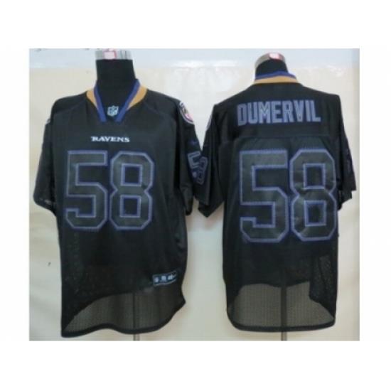 Nike Baltimore Ravens 58 Elvis Dumervil lights out Black Elite NFL Jersey