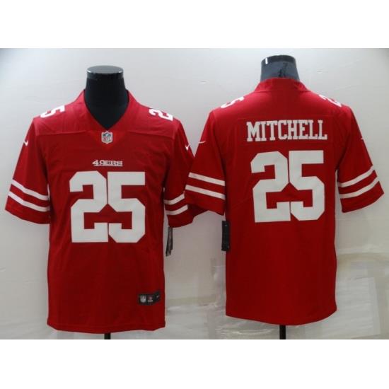 Nike 49ers 25 Elijah Mitchell Red Vapor Limited Jersey