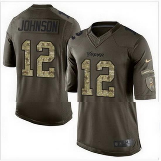 Nike Minnesota Vikings #12 Charles Johnson Green Mens Stitched NFL Limited Salute to Service Jersey