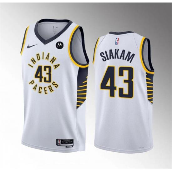 Men Indiana Pacers 43 Pascal Siakam White Association Edition Stitched Basketball Jersey