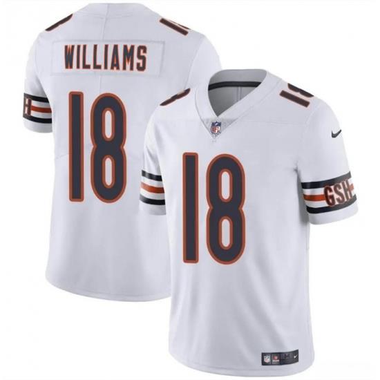 Youth Chicago Bears 18 Caleb Williams White 2024 Draft Vapor Stitched Football Jersey