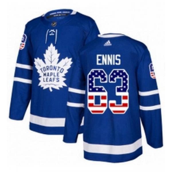 Youth Adidas Toronto Maple Leafs 63 Tyler Ennis Authentic Royal Blue USA Flag Fashion NHL Jersey