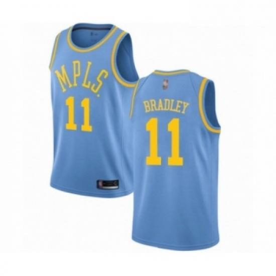 Mens Los Angeles Lakers 11 Avery Bradley Authentic Blue Hardwood Classics Basketball Jersey