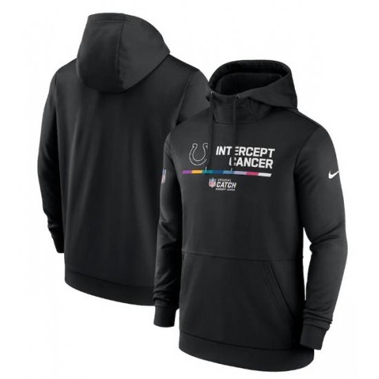 Men Indianapolis Colts 2022 Black Crucial Catch Therma Performance Pullover Hoodie
