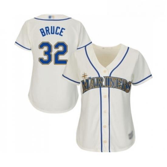 Womens Seattle Mariners 32 Jay Bruce Replica Cream Alternate Cool Base Baseball Jersey