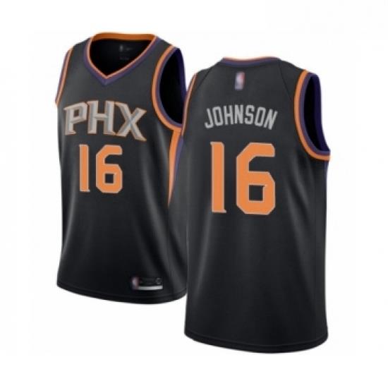 Youth Phoenix Suns 16 Tyler Johnson Swingman Black Basketball Jersey Statement Edition