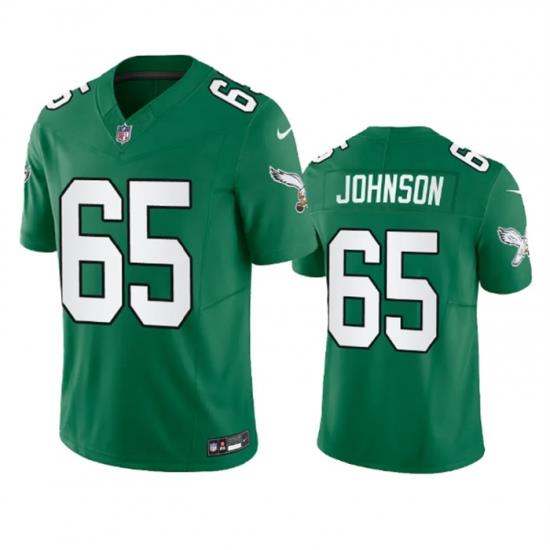 Men Philadelphia Eagles 65 Lane Johnson Green 2023 F U S E  Vapor Untouchable Stitched Football Jersey