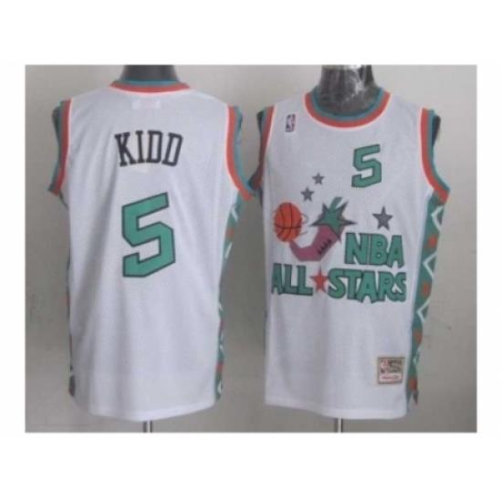 NBA 96 All Star #5 Kidd White Jerseys