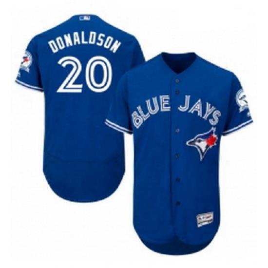 Mens Majestic Toronto Blue Jays 20 Josh Donaldson Blue Alternate Flex Base Authentic Collection MLB Jersey