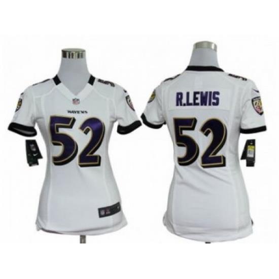 Women Nike baltimore ravens #52 r.lewis white jerseys