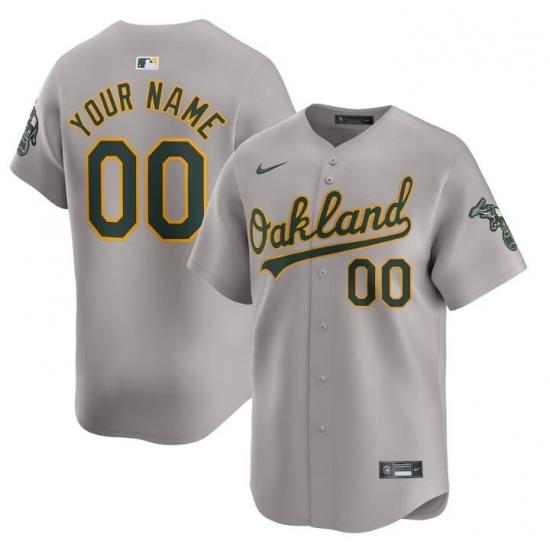 Men Women youth Oakland Athletics Active Player Custom Grey Away Limited Stitched Jersey