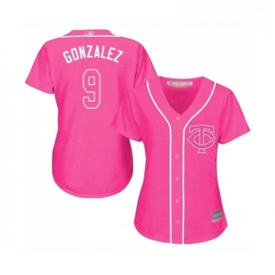 Womens Minnesota Twins 9 Marwin Gonzalez Replica Pink Fashion Cool Base Baseball Jersey