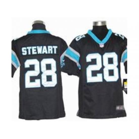 Youth Nike Carolina Panthers #28 Jonathan SteWart Black Jerseys
