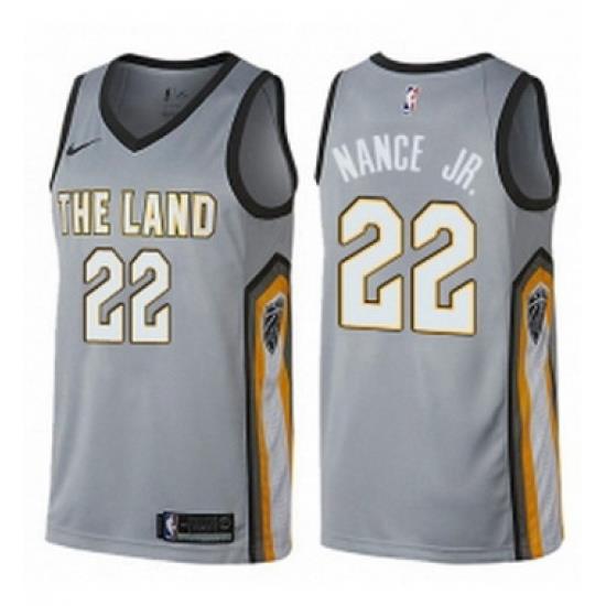 Womens Nike Cleveland Cavaliers 22 Larry Nance Jr Swingman Gray NBA Jersey City Edition