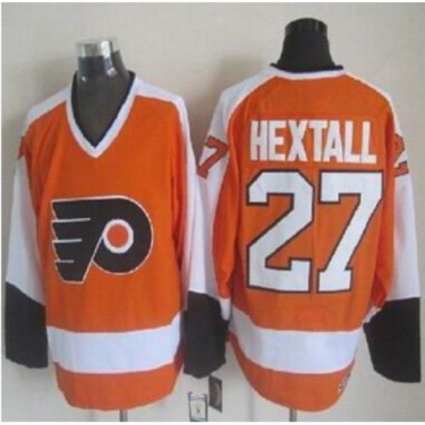 Philadelphia Flyers #27 Ron Hextall Orange White CCM Throwback Stitched NHL Jersey