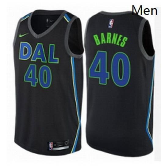 Mens Nike Dallas Mavericks 40 Harrison Barnes Authentic Black NBA Jersey City Edition