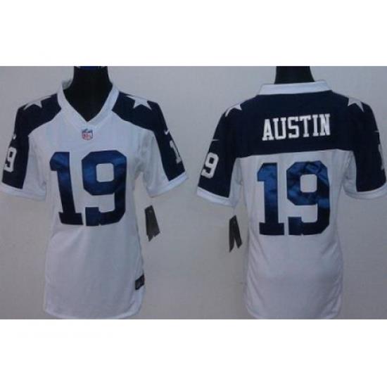 Women Nike Dallas Cowboys 19 Miles Austin White Thanksgivings LIMITED NFL Jerseys