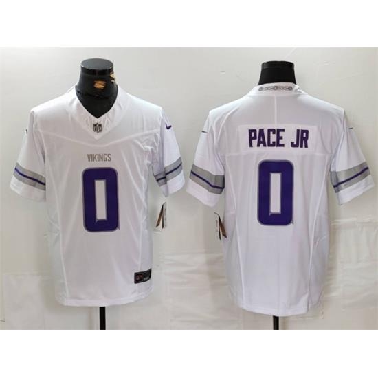 Men Minnesota Vikings 0 Ivan Pace Jr  White 2024 F U S E  Winter Warrior Limited Stitched Football Jersey