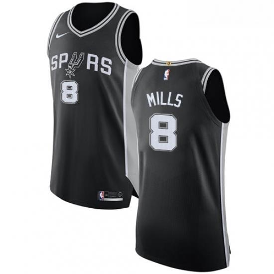 Youth Nike San Antonio Spurs 8 Patty Mills Authentic Black Road NBA Jersey Icon Edition