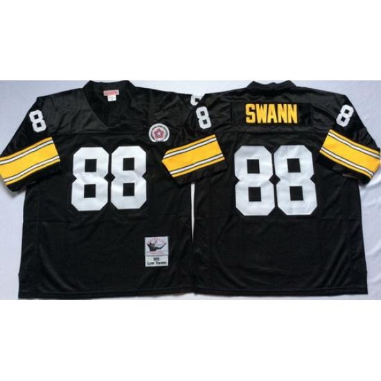 Mitchell And Ness Steelers #88 Lynn Swann Black Throwback Stitched NFL Jersey