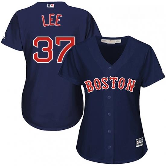 Womens Majestic Boston Red Sox 37 Bill Lee Authentic Navy Blue Alternate Road MLB Jersey