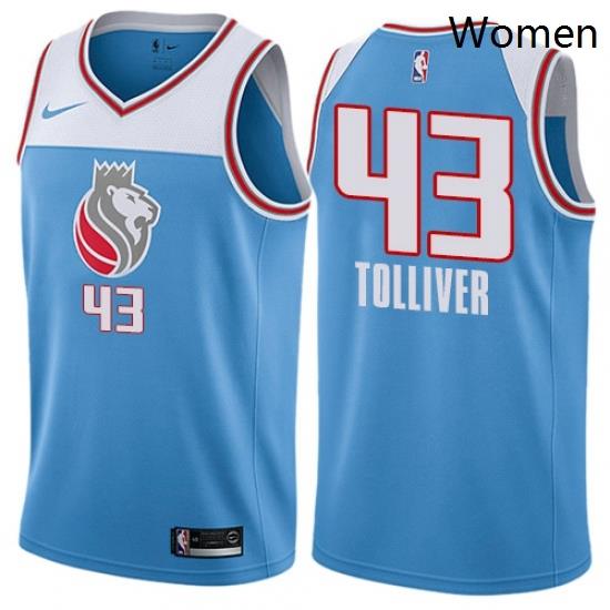 Womens Nike Sacramento Kings 43 Anthony Tolliver Swingman Blue NBA Jersey City Edition