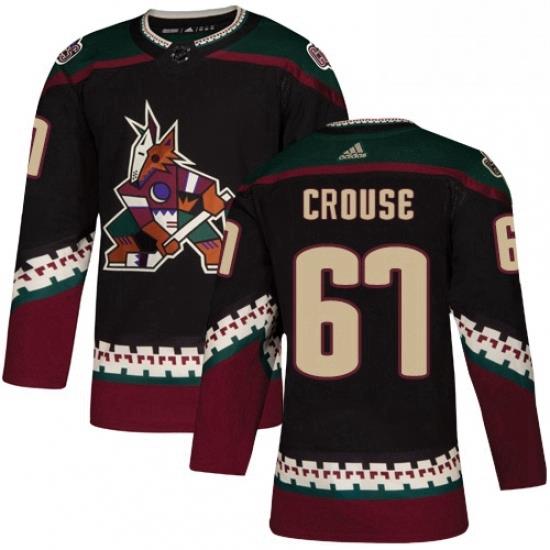 Mens Adidas Arizona Coyotes 67 Lawson Crouse Premier Black Alternate NHL Jersey