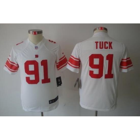 Youth Nike NeW York Giants 91# Justin Tuck White Limited Jerseys